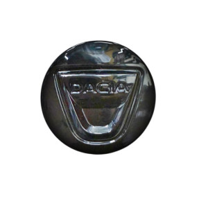 Capac janta original Dacia 55 mm negru lucios cu sigla relief compatibil Logan II Sandero II Duster I facelift