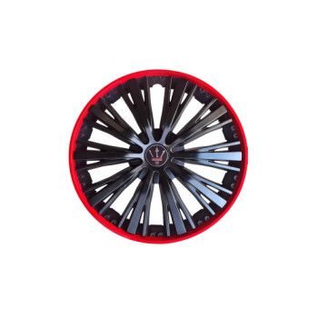 Set 4 capace roti Evo culoare negru rosu 14 inch Set 4 capace roti Evo culoare negru rosu 14 inch