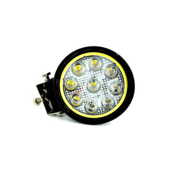 Proiector LED CH07-02 rotund  27W cu angel eyes ALB, Spot Beam 30? 12/24V? LW015