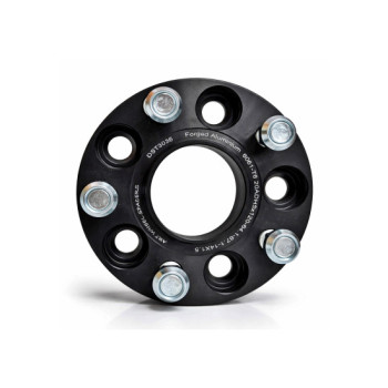 Distantier janta auto 20 mm 5x120 centrare 64.1-67.1 prindere dubla cu piulite M14x1.5 aluminiu forjat negru