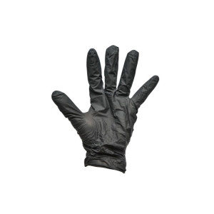 Manusi nitril negre nepudrate cu textura aderenta pe degete marimea S 100 buc