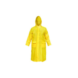 Pelerina cu gluga impermeabila din PVC, 2 buzunare, inchidere cu capse, galben, L