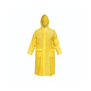 Pelerina ploaie impermeabila PVC cu gluga buzunare capse galben marime XL