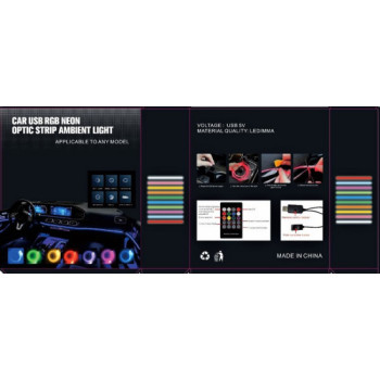 Fir neon cu LED RGB conectare mufa USB si telecomanda 9 metri Fir neon cu LED RGB conectare mufa USB si telecomanda 9 metri