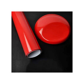 Rola folie auto autocolant PVC rosu lucios 1.52m x 30m cu tehnologie eliminare bule