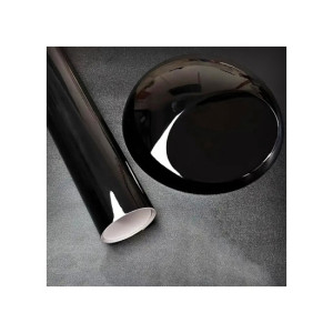 Rola folie auto autocolant PVC negru lucios 1.52m x 30m cu tehnologie eliminare bule
