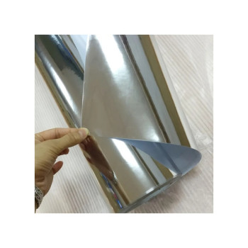 Folie auto autocolant PVC cromata argintiu oglinda 1.52m x 1m cu tehnologie eliminare bule Folie auto autocolant PVC cromata argintiu oglinda 1.52m x 1m cu tehnologie eliminare bule