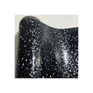Folie auto autocolant PVC negru cu model 3D 1.52m x 1m cu tehnologie eliminare bule