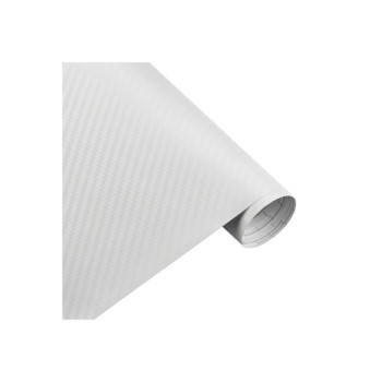 Rola folie carbon 3D culoare alba latime 1.27mx30m