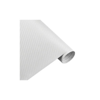 Rola folie carbon 3D alba cu tehnologie eliminare bule 1.5m x 10m