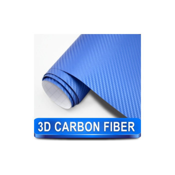 Rola folie carbon 3D Albastra cu tehnologie de eliminare a bulelor de aer 1,5mx10m