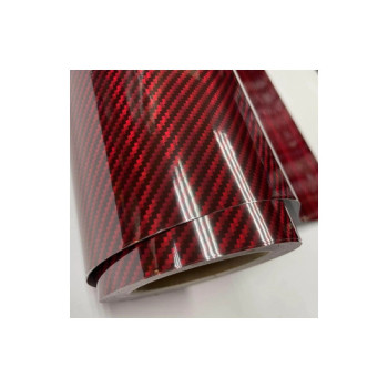 Rola folie carbon Rosu 9D Premium 1,5mx16,8m