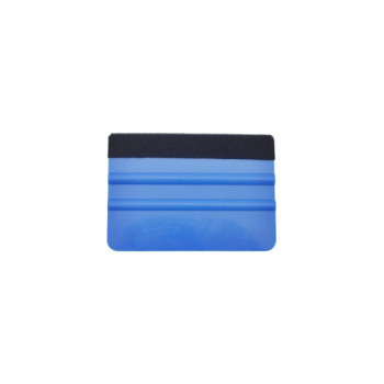 Racleta plastic albastra cu insertie material textil pentru montaj folie auto si geamuri