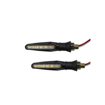 Semnalizare moto LED 12V cu functie de lumina de zi alba si semnalizare galbena