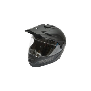 Casca motocross integrala negru mat cu viziera transparenta si ochelari de soare, marimea L Lion Casca motocross integrala negru mat cu viziera transparenta si ochelari de soare, marimea L Lion
