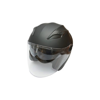 Casca moto tip jet neagra, model urban cu viziera transparenta si ochelari de soare, marimea L Casca moto tip jet neagra, model urban cu viziera transparenta si ochelari de soare, marimea L