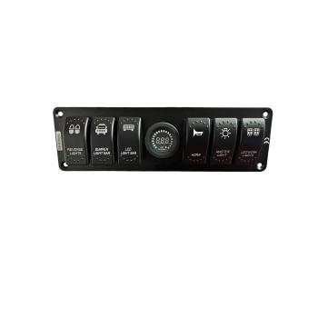 Panou cu 6 intrerupatoare tip Rocket   voltmetru  si USB 4.2A  