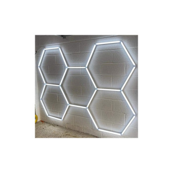Set lumini LED hexagonale 168W 6000K alb rece pentru tavan atelier sau garaj
