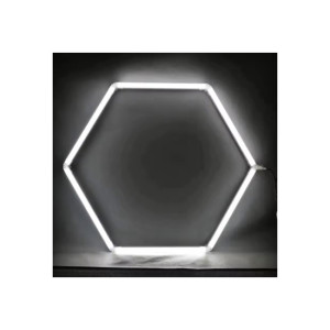 Set lumini LED hexagonale auto 42W 6000K alb rece compatibil garaj atelier