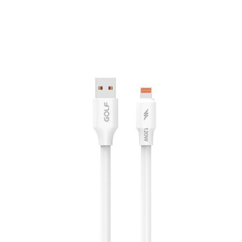 Cablu USB la Lightning pentru iPhone, 120W, 6A, incarcare ultra-rapida, alb