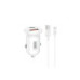 Incarcator auto mini USB 30W USB Type-C + USB-A cu cablu 1m Type-C Incarcator auto mini USB 30W USB Type-C + USB-A cu cablu 1m Type-C