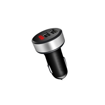 Incarcator pentru telefon cu 2 porturi USB 4,8A si voltmetru Incarcator pentru telefon cu 2 porturi USB 4,8A si voltmetru