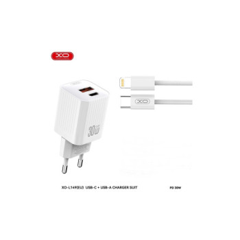 Incarcator retea PD 30W XO cu 2 usb si cablu lightning compatibil iphone Incarcator retea PD 30W XO cu 2 usb si cablu lightning compatibil iphone
