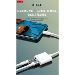 Cablu adaptor 2 in 1: incarcare + jack 3,5mm compatibil Lighting (Iphone)
