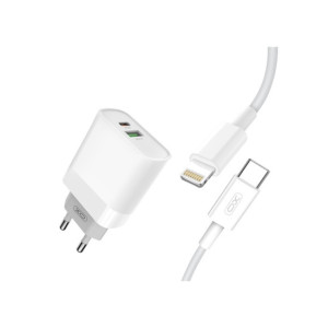 Incarcator retea USB/USB-C, Quick Charge QC3.0 20W cu cablu compatibil Lighting (Iphone )