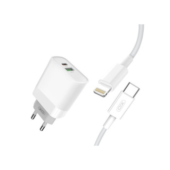 Incarcator retea USB/USB-C, Quick Charge QC3.0 20W cu cablu compatibil Lighting (Iphone ) Incarcator retea USB/USB-C, Quick Charge QC3.0 20W cu cablu compatibil Lighting (Iphone )