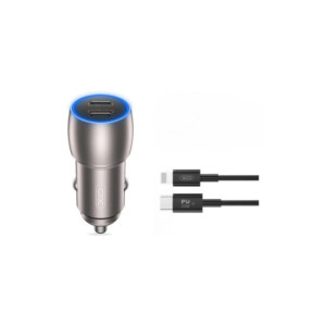 Incarcator auto SMART Quick charge USB PD 40W type C +cablu lightning compatibil Iphone