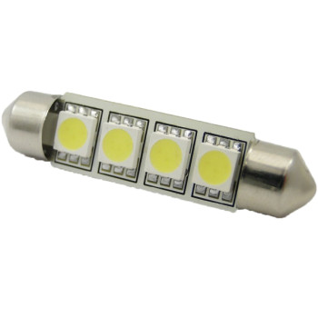 Bec LED SOFIT 42MM 4 SMD 5050 12V ROSU  