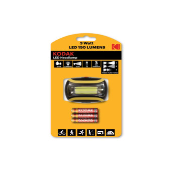 Lanterna frontala LED 3W, 150 lumeni, 3 moduri iluminat, Kodak