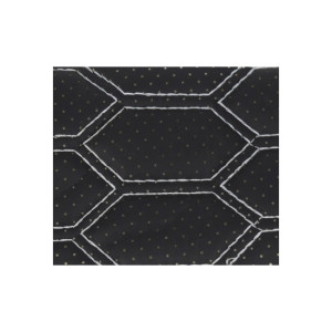 Material imitatie piele tapiterie hexagon cu gaurele negru/cusatura gri