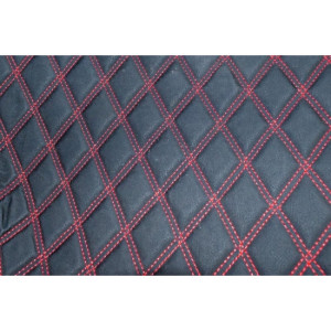 Material special pentru covorase auto romb negru / cusatura rosie.