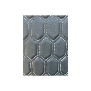 Material imitatie piele tapiterie hexagon negru /cusatura gri