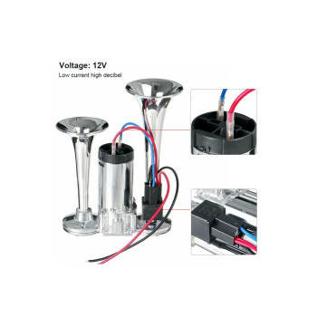 Claxon cu  2 goarne  si  compresor  12V  