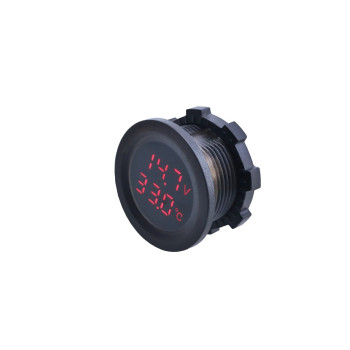 Voltmetru cu termometru 12-24V  