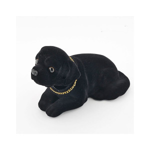 Ornament caine cu capul miscator, culoare neagra 