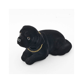 Ornament caine cu capul miscator, culoare neagra 