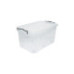 Cutie depozitare 50L cu capac si roti plastic transparenta Cutie depozitare 50L cu capac si roti plastic transparenta