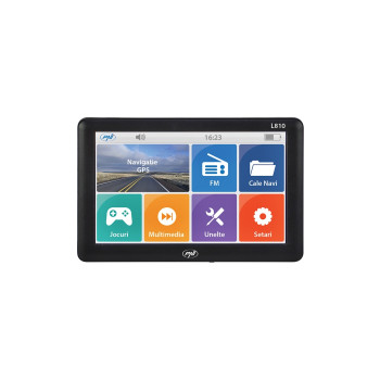 Sistem de navigatie gps pni l810 ecran 7 inch, 800 mhz, 256mb ddr, 8gb memorie interna, fm transmitter