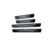 Set abtibild protectie praguri interior auto carbon cu dunga alba