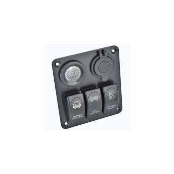 Panou de control cu voltmetru, 3 ?ntrerupatoare si 2 porturi USB  