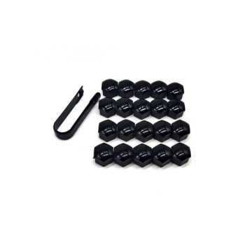 Set capace prezoane auto 17 mm negre sau gri 20 bucati cu cheie