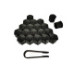Set capace prezoane auto 21 mm negre 20 bucati cu cheie