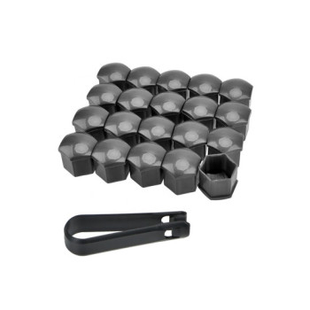 Set capace prezoane auto 21 mm gri 20 bucati cu cheie