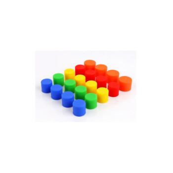 Set 20 capace prezoane cauciuc 21 mm diverse culori