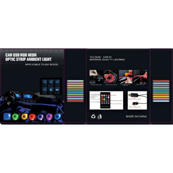 Fir neon cu LED RGB conectare mufa USB si telecomanda 6 metri 