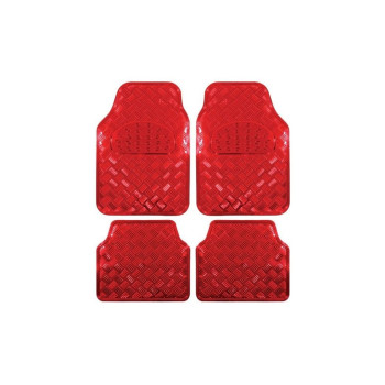 Covoare auto universale  interior aluminiu rosu 